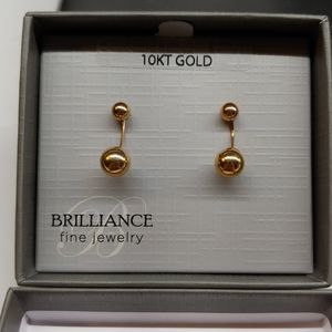 NIB Brilliance 10K Solid Yellow Gold Earrings